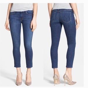 MOTHER looker skinny crop jeans Blue